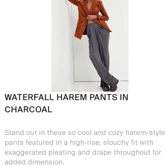 NWT Free People FP Beach Waterfall Harem Pants in Gray - Picture 4 of 8